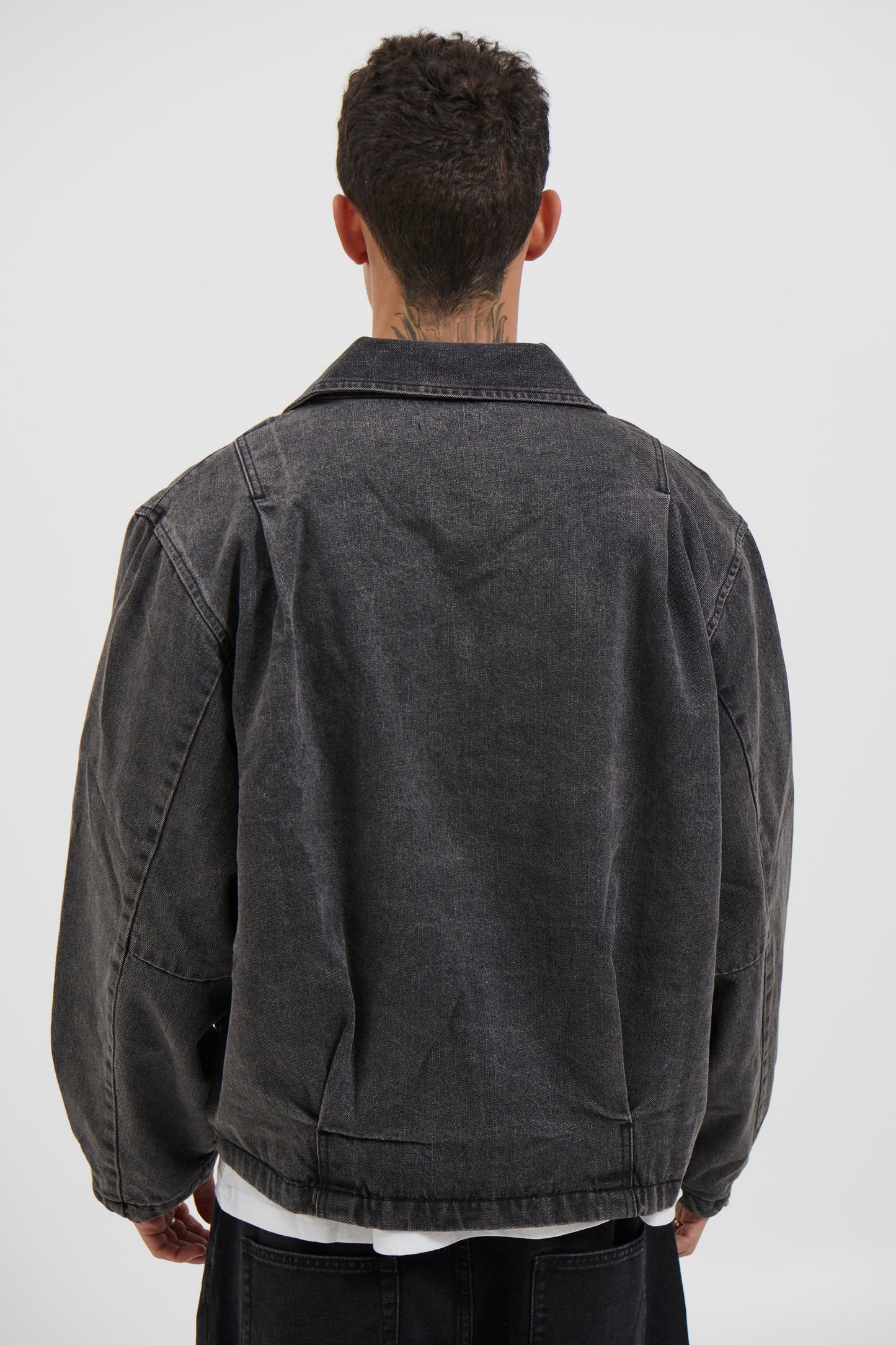 Denim Drop Shoulder Washed Black