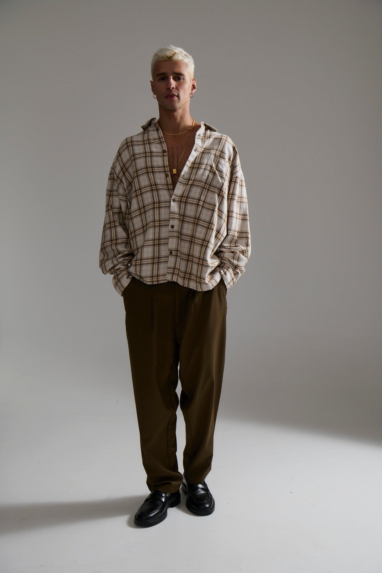 Brooklyn Check Shirt Griege