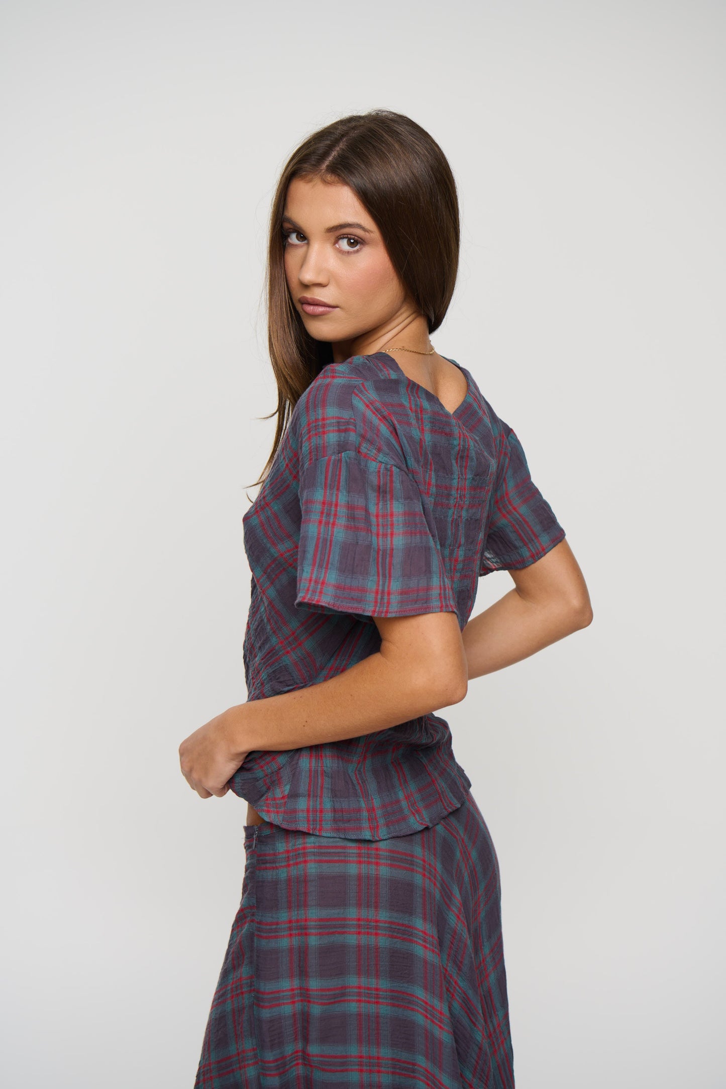Halcyon Top Jade Plaid
