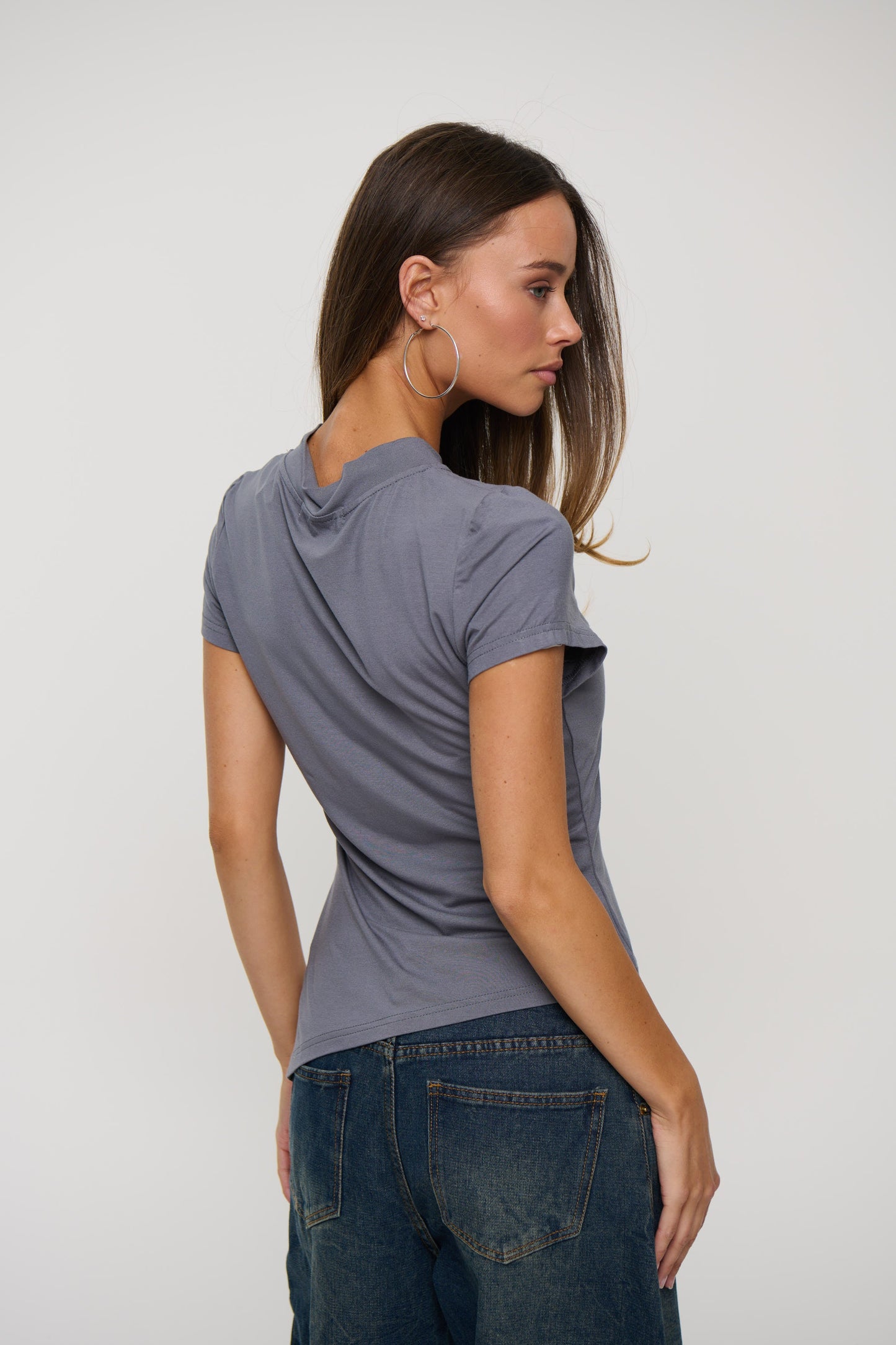 Kaitlyn V Neck Dark Grey