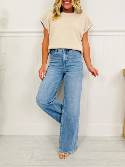 Triple Threat Wide Leg Tummy Control Jeans In Three Inseams