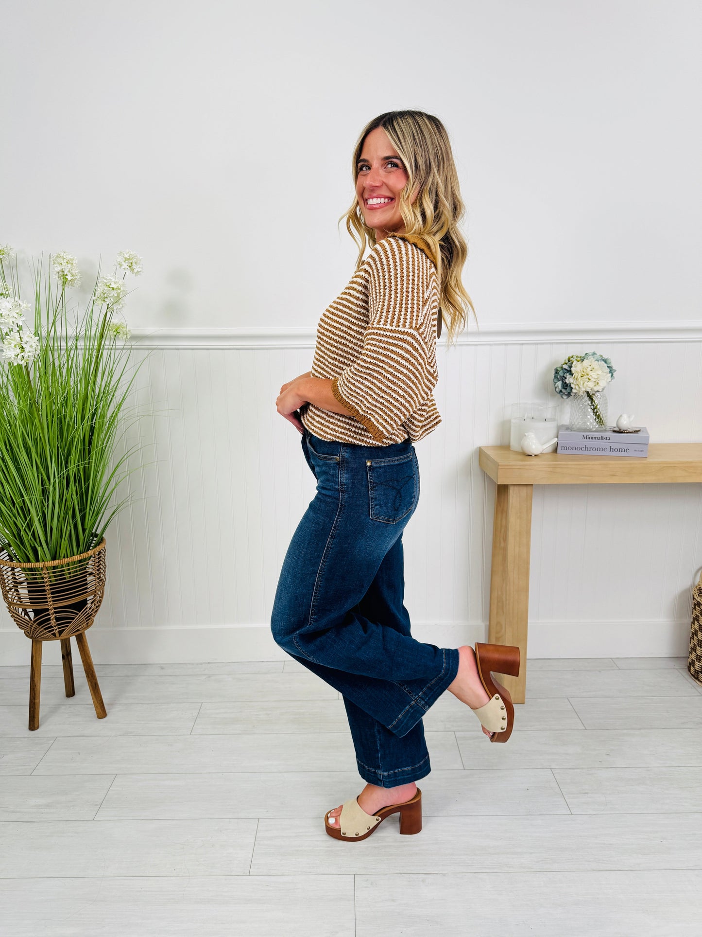 Judy Blue Set The Standard Tummy Control Ankle Wide Jeans