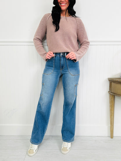 Judy Blue Cool and Collected Cargo Straight Jeans
