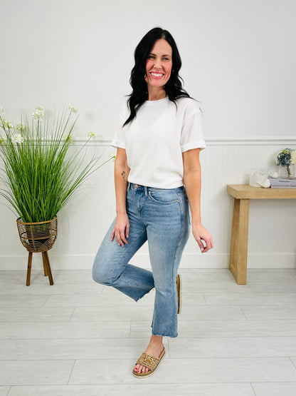 Kick Back And Relax Kick Flare Cropped Jeans