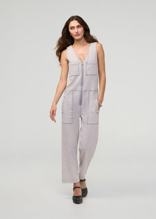 Performance Denim Utility Jumpsuit - Quartz Fade