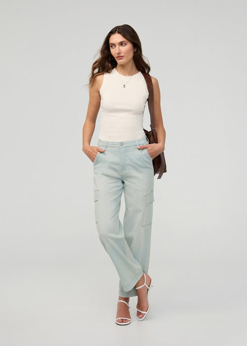 Performance Denim Lite High Rise Cargo - Palisade