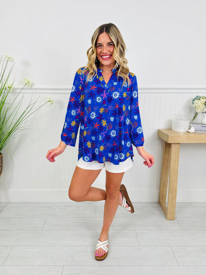 Sweet Like Spring Top in Key West Print
