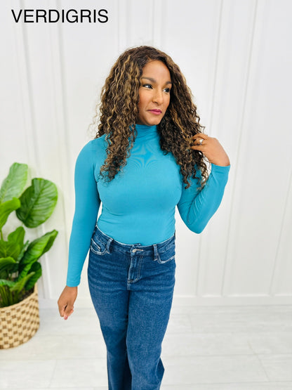 Seamless Mock Neck Long Sleeve Shapewear Top in Multiple Colors