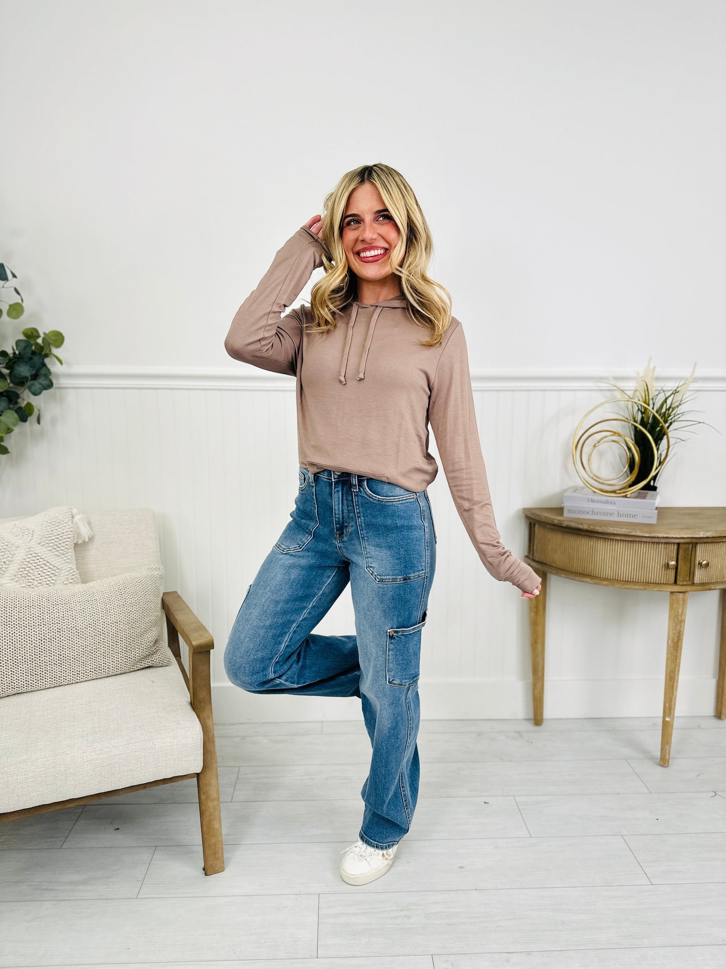 Judy Blue Cool and Collected Cargo Straight Jeans