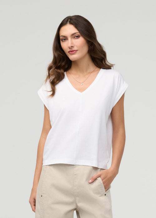 PurePima Dolman V-Neck - White