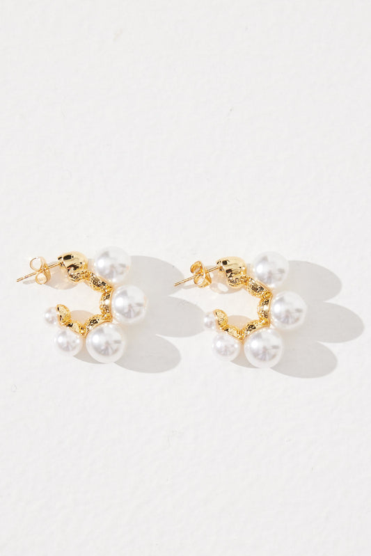 Chunky Pearl Earring Gold Plated