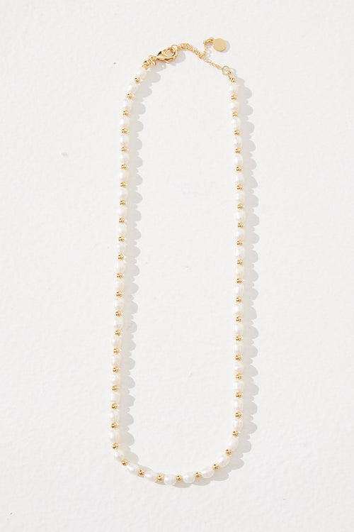 Lindy Pearl Necklace Gold