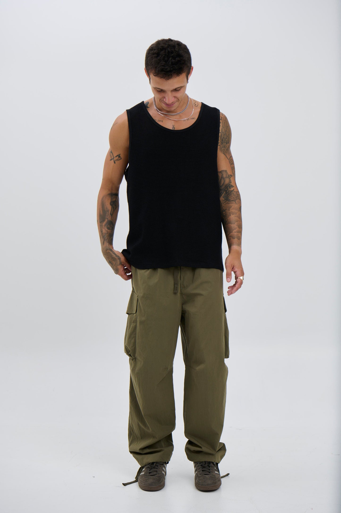 Joe Waffle Tank Black - FINAL SALE