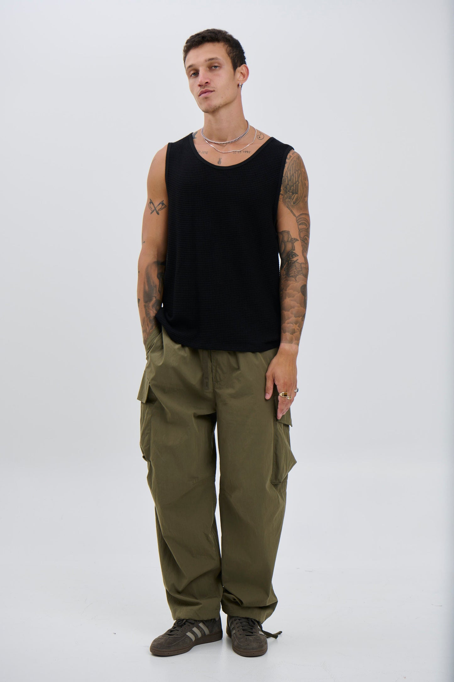 Joe Waffle Tank Black - FINAL SALE
