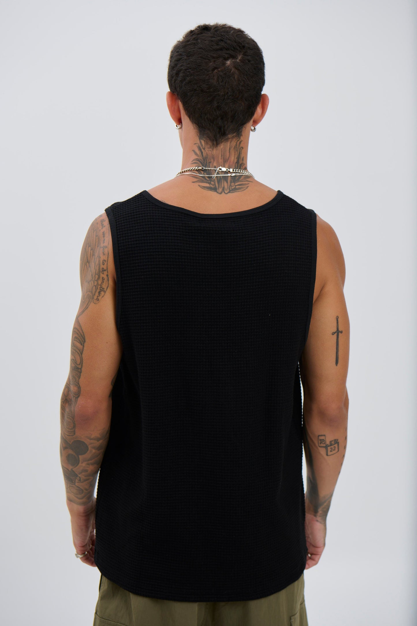 Joe Waffle Tank Black - FINAL SALE