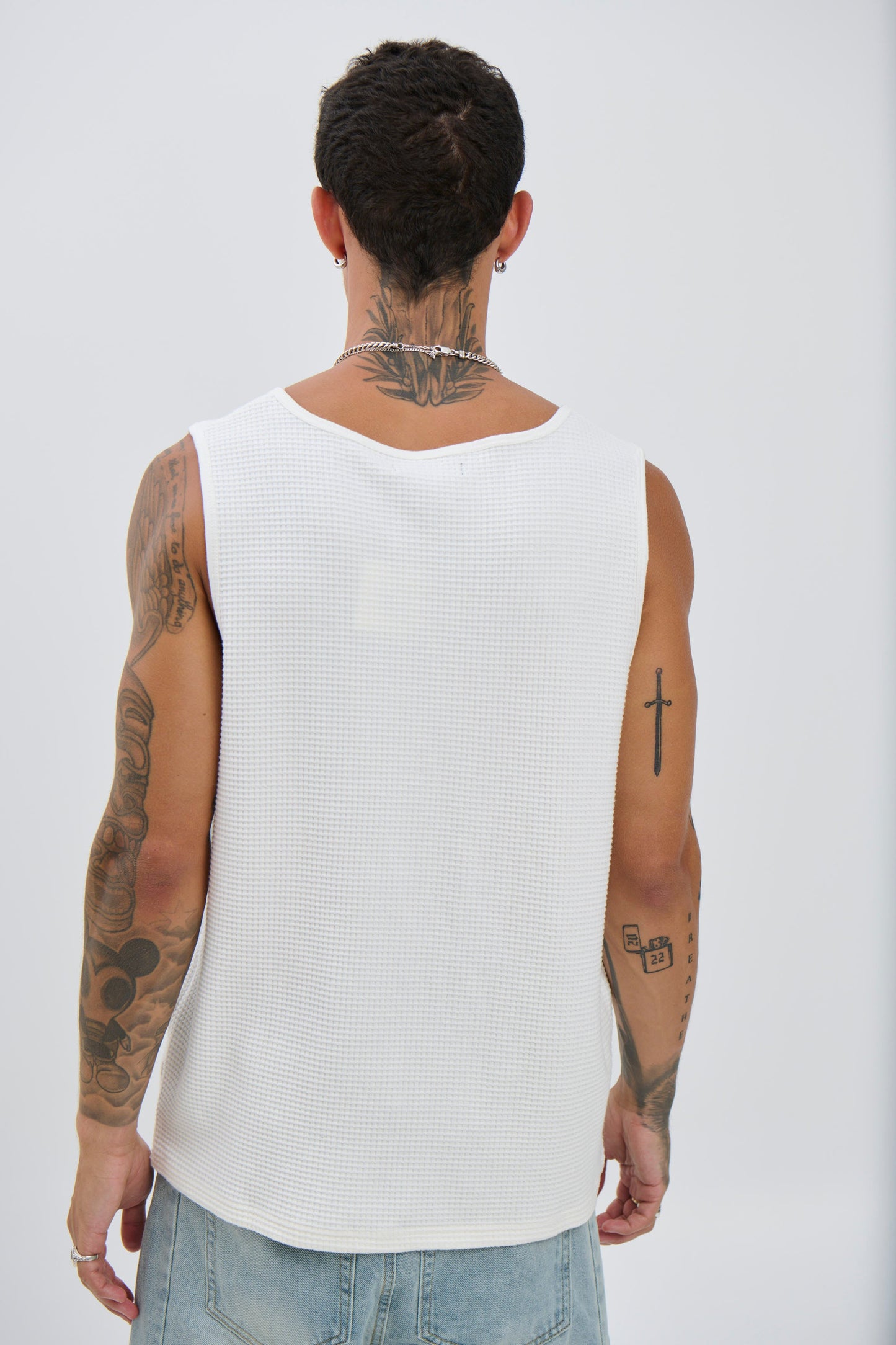 Joe Waffle Tank White - FINAL SALE
