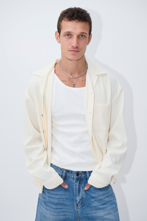 Lawrence Ribbed Long Sleeve Ivory - FINAL SALE