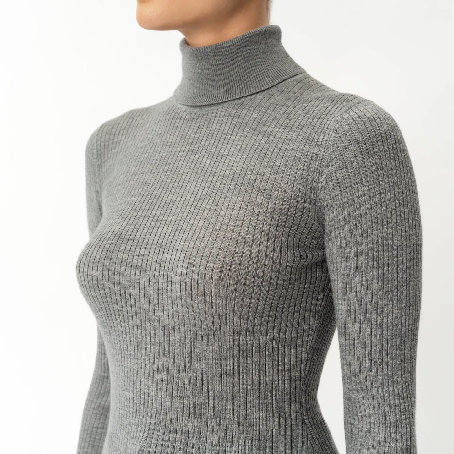 Merino Wool Ribbed Turtleneck