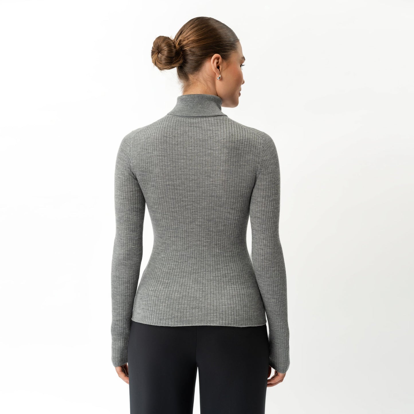Merino Wool Ribbed Turtleneck