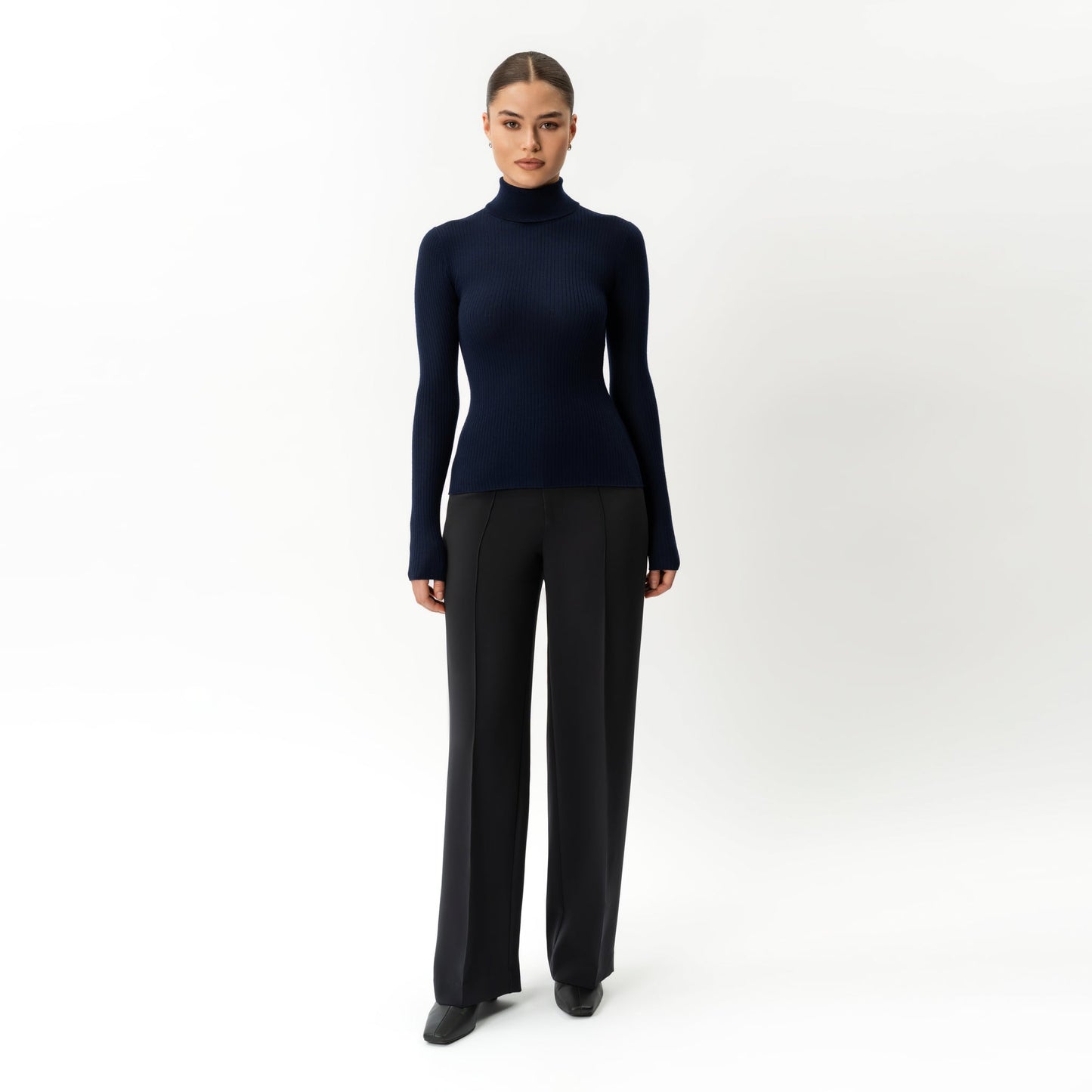 Merino Wool Ribbed Turtleneck