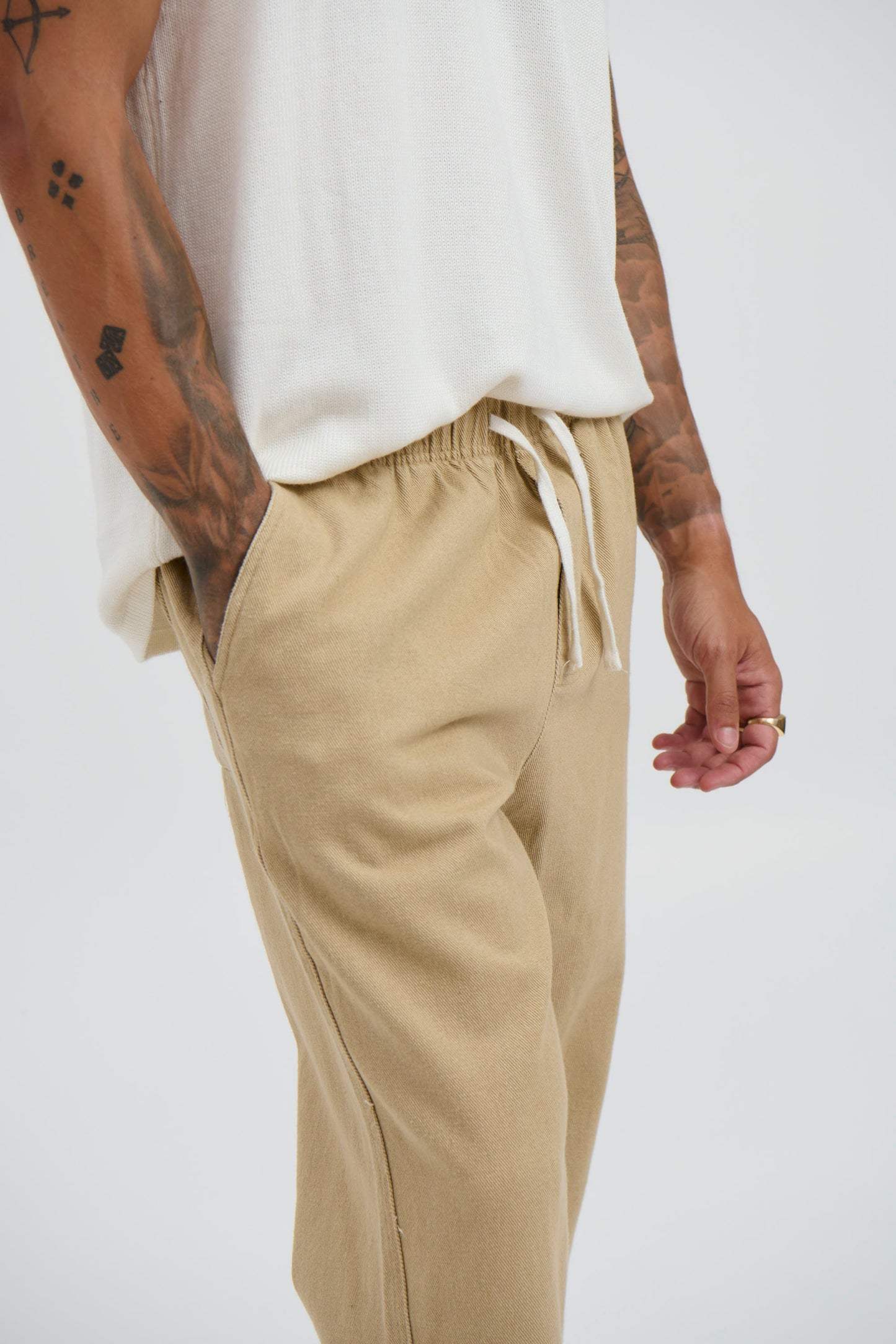 Drill Jogger Pant Sand - FINAL SALE