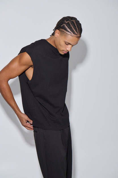 Elijah Soft Cotton Tank Black - FINAL SALE