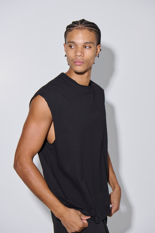 Elijah Soft Cotton Tank Black - FINAL SALE