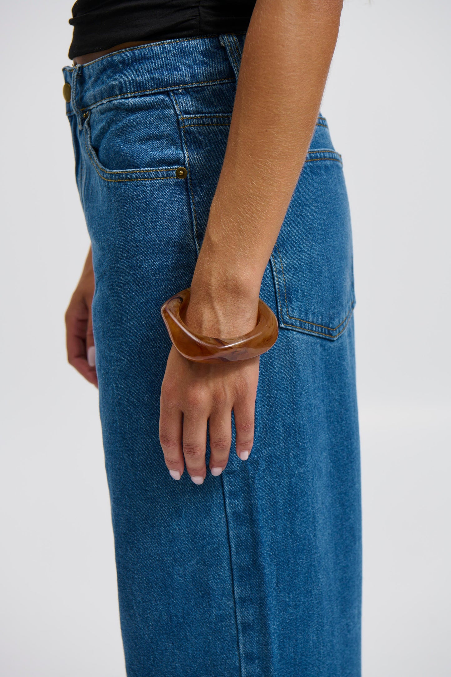 Angular Cuff Bangle Brown - FINAL SALE