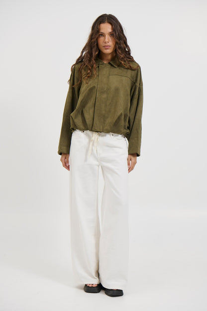 Harmony Suede Jacket Khaki - FINAL SALE