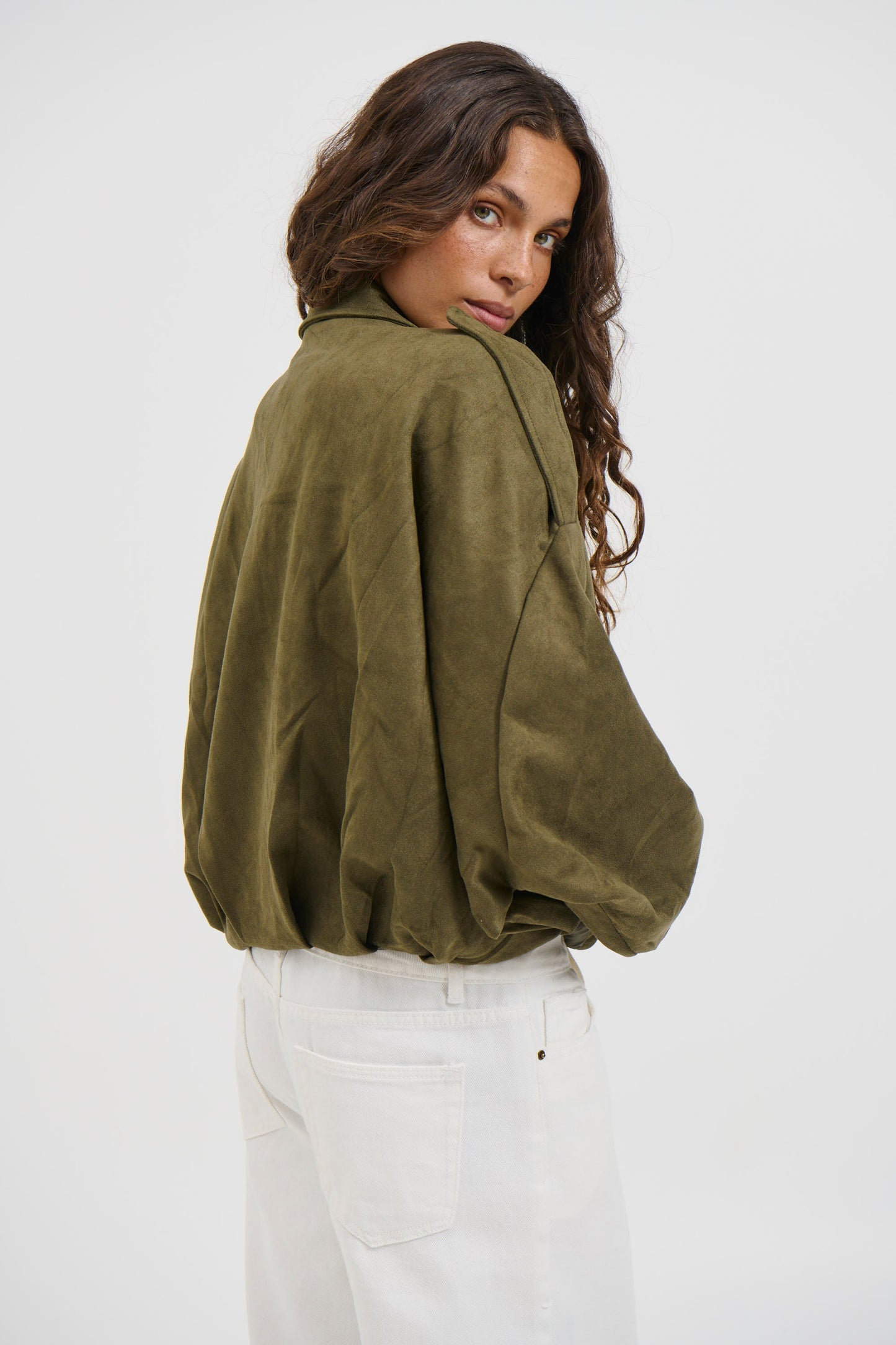 Harmony Suede Jacket Khaki - FINAL SALE