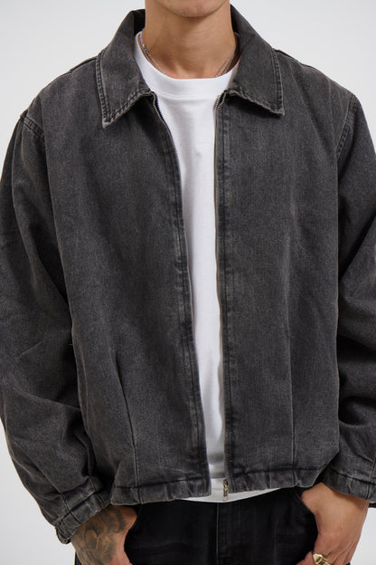 Denim Drop Shoulder Washed Black