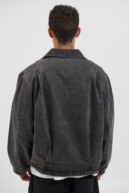 Denim Drop Shoulder Washed Black