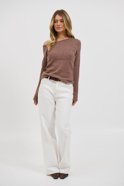Hannah Long Sleeve Top Hazelnut - FINAL SALE