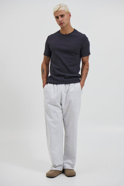 Fitted Ribbed Tee Charcoal