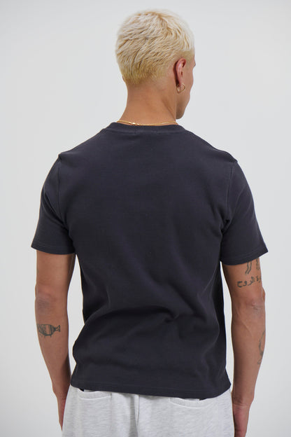 Fitted Ribbed Tee Charcoal