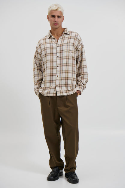 Brooklyn Check Shirt Griege