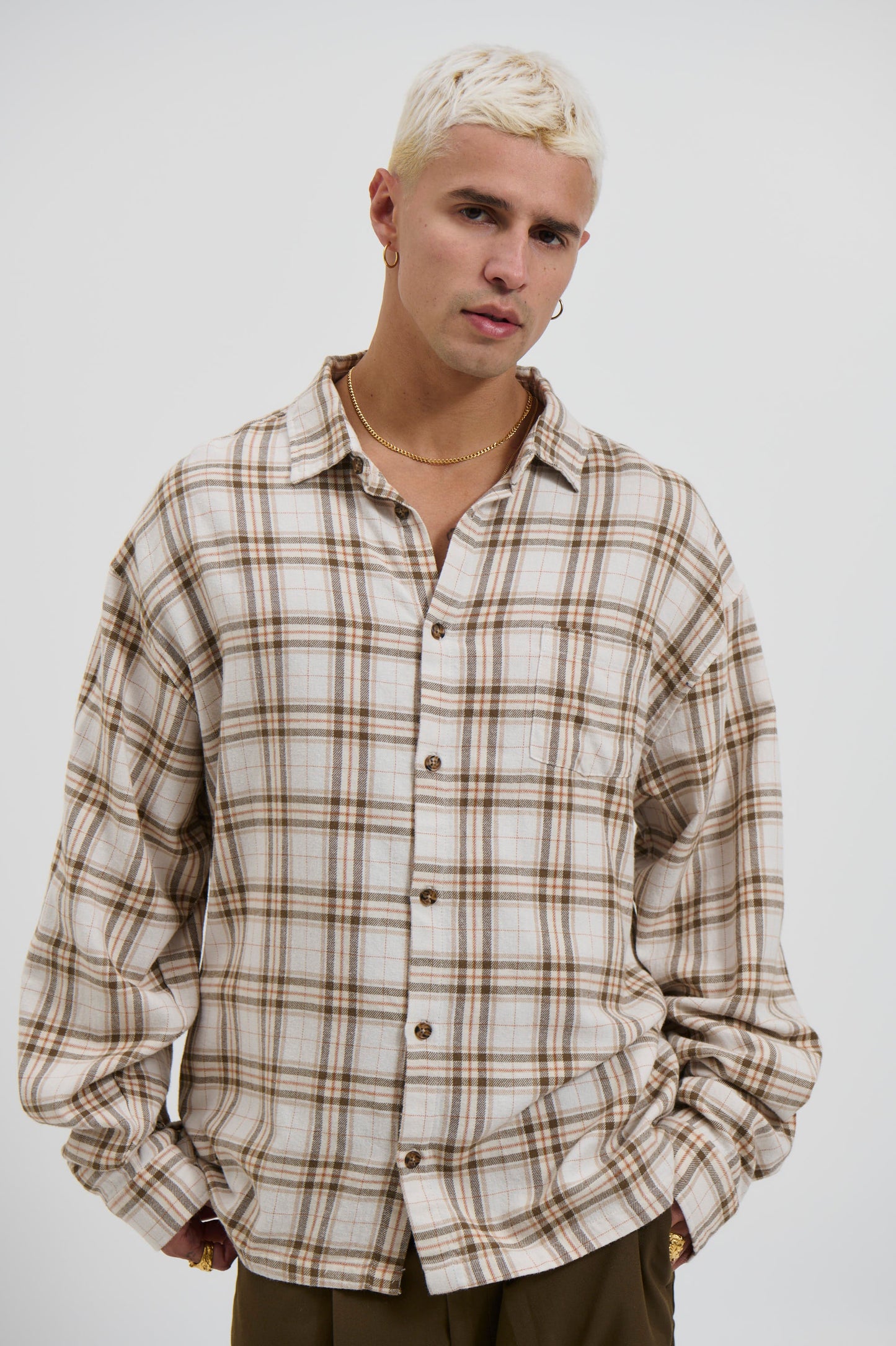 Brooklyn Check Shirt Griege
