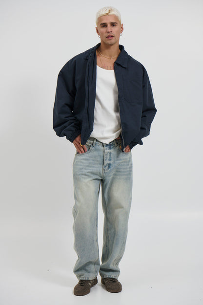 Charlie Soft Cotton Bomber Navy - FINAL SALE