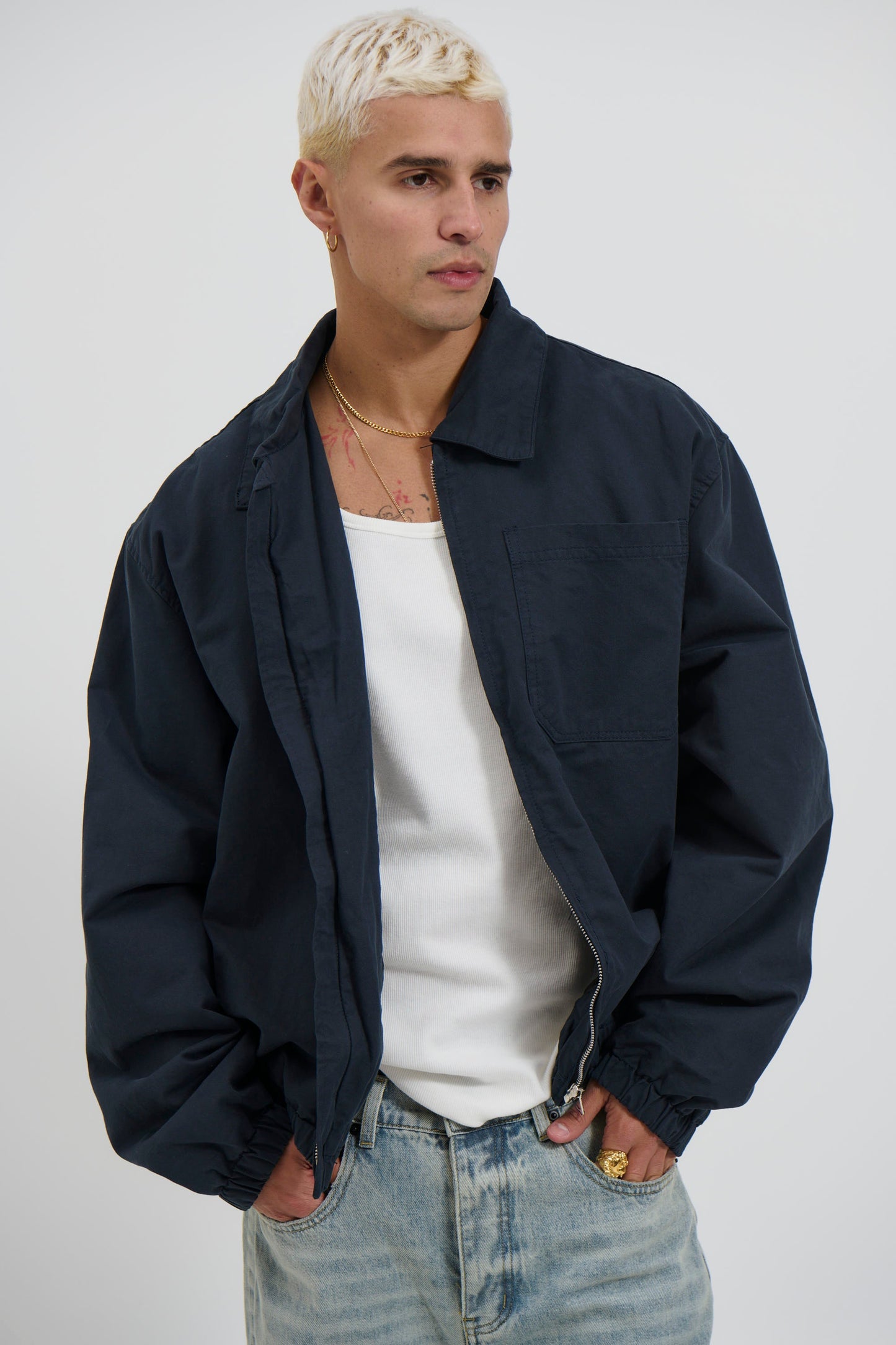 Charlie Soft Cotton Bomber Navy - FINAL SALE