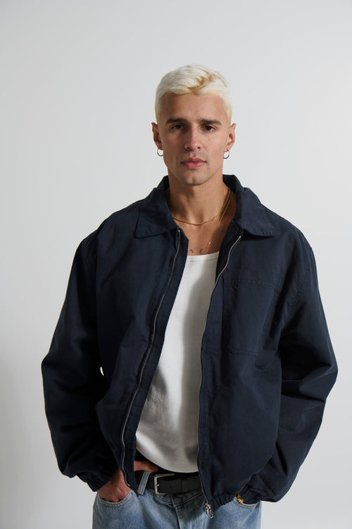 Charlie Soft Cotton Bomber Navy - FINAL SALE
