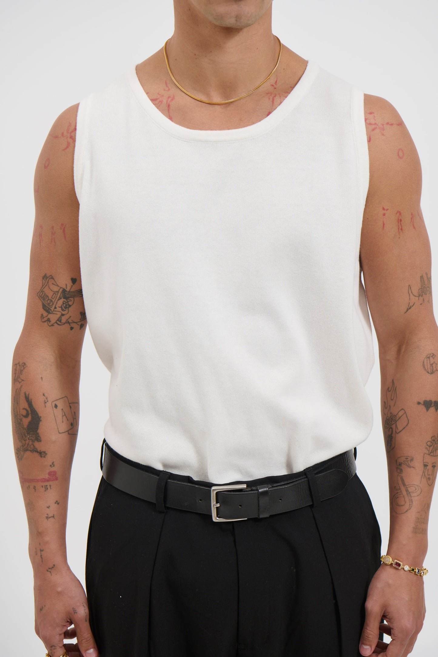 Isaac Knitted Tank White