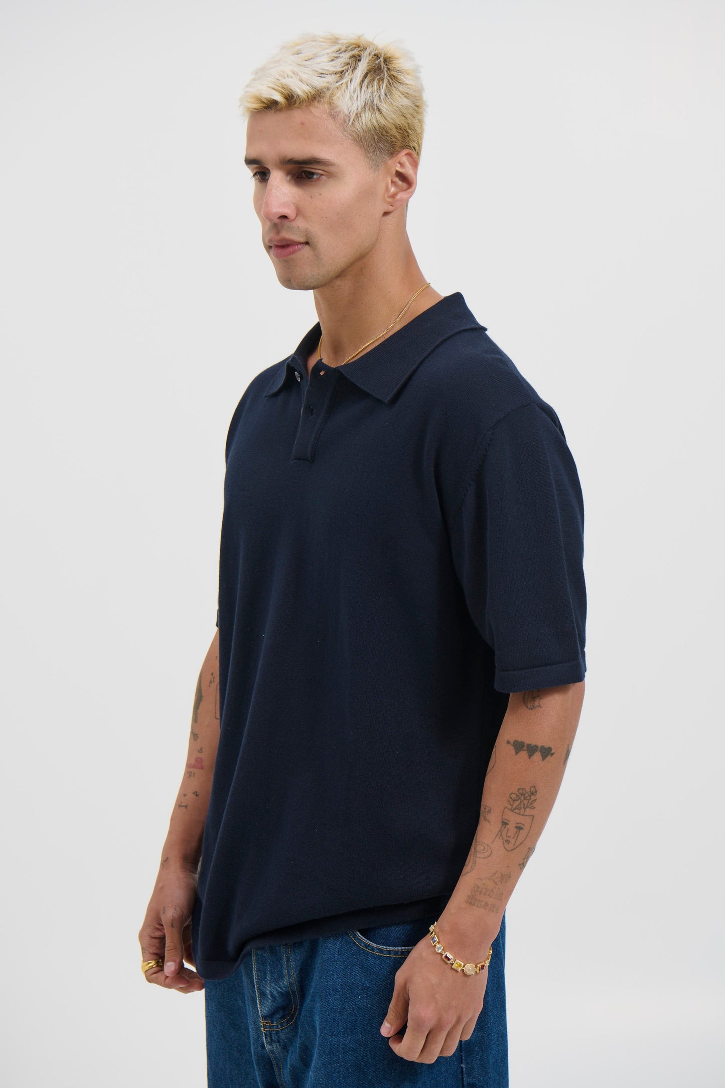 Archie Fitted Polo Navy - FINAL SALE