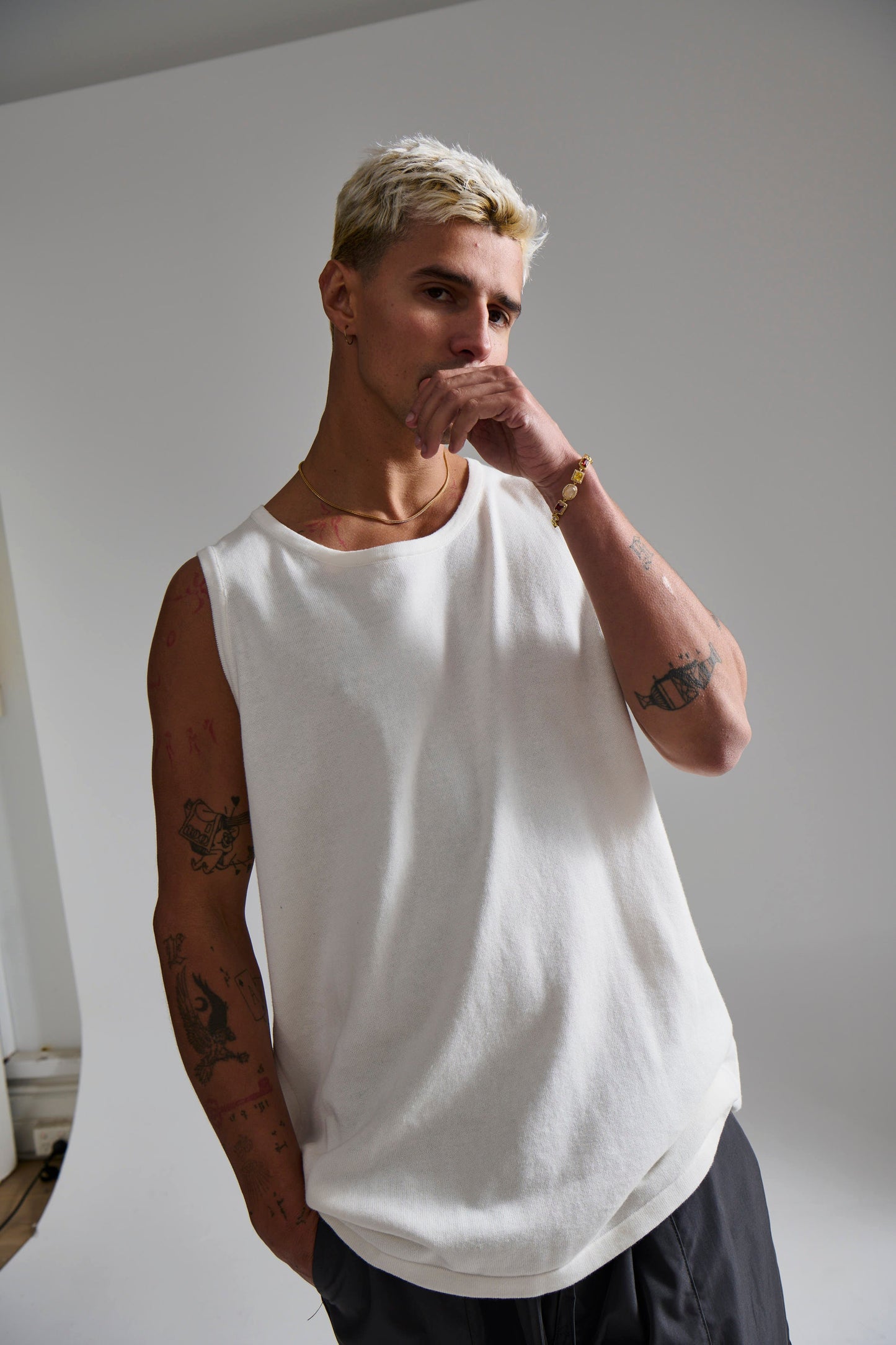 Isaac Knitted Tank White