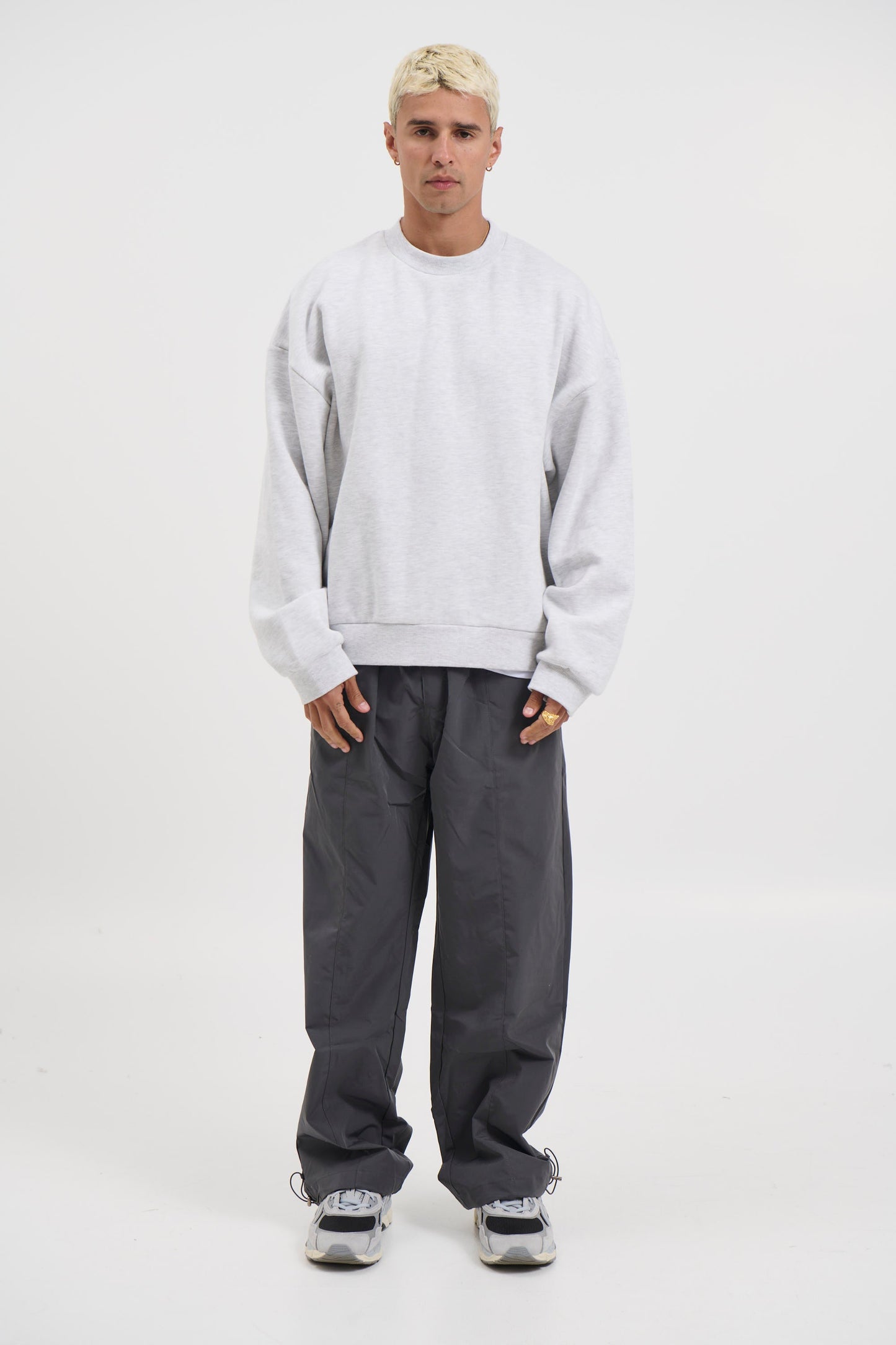 Francis Drop Sleeve Sweater Grey Marle
