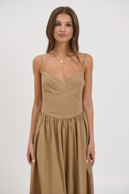 Abbie Maxi Dress Latte - FINAL SALE