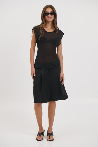 Camille Sheer Top Black