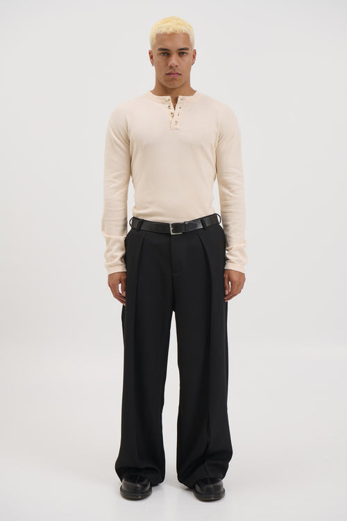 Jackson Fitted Henley Ivory