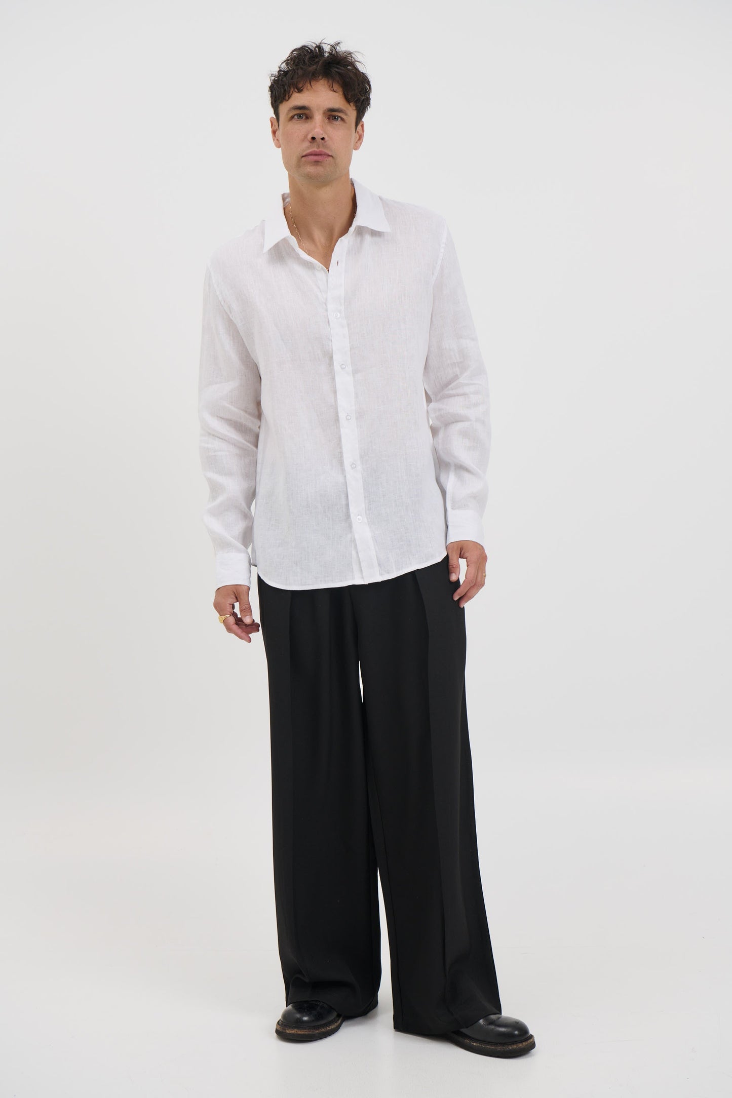 Luca Linen Shirt White - FINAL SALE