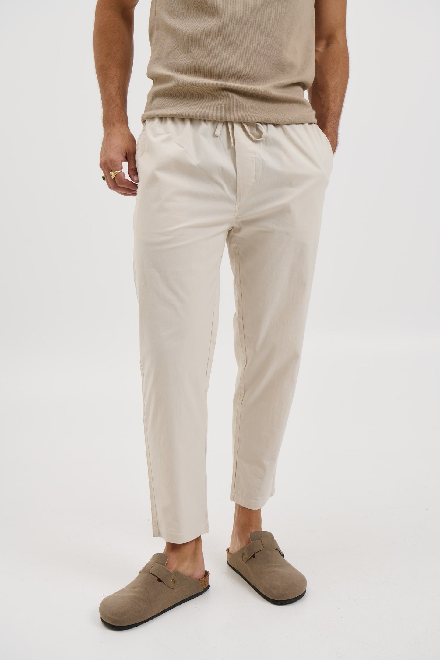 Locky Straight Pant Stone - FINAL SALE