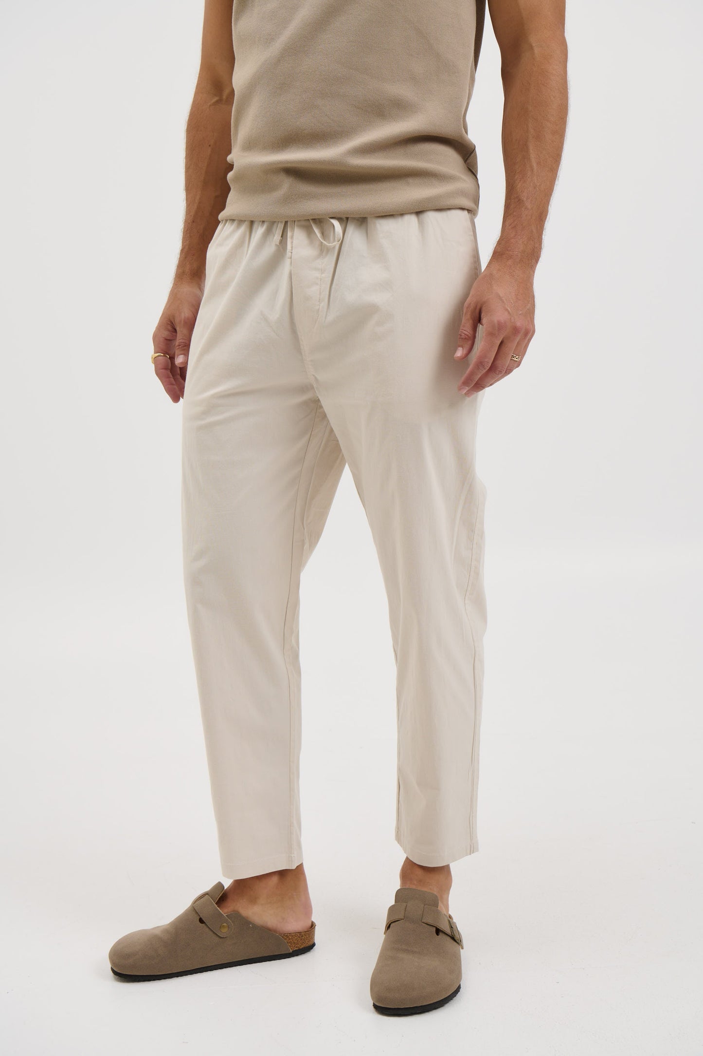 Locky Straight Pant Stone - FINAL SALE